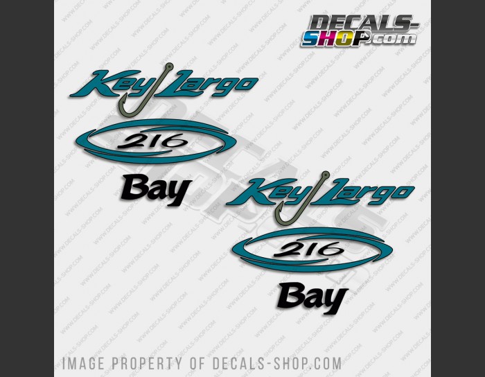 Key Largo 216 Bay Boat Center Console Decal Set of 2 x 11"